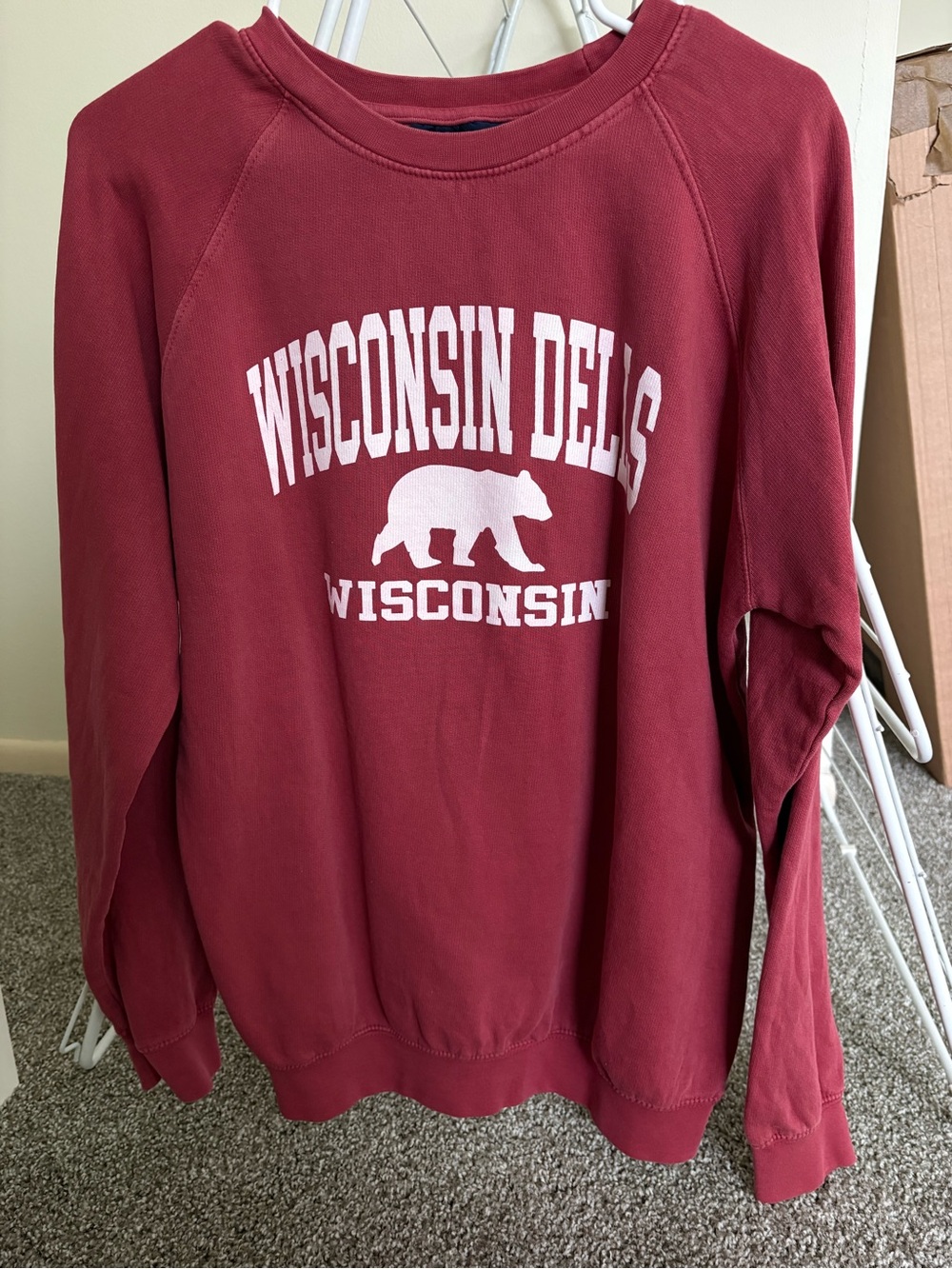 Wisconsin Dells Maroon Crewneck Sweatshirt - Classic Logo